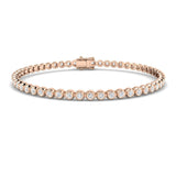 Rub Over Diamond Tennis Bracelet 2.00ct G/SI in 18k Rose Gold - All Diamond