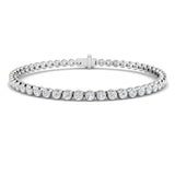 Rub Over Diamond Tennis Bracelet 3.00ct G/SI in 18k White Gold - All Diamond