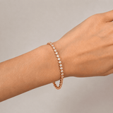 Rub Over Diamond Tennis Bracelet 4.00ct G/SI in 18k Rose Gold - All Diamond