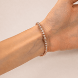 Rub Over Diamond Tennis Bracelet 4.00ct G/SI in 18k Rose Gold - All Diamond