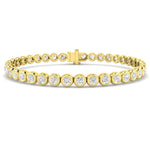 Rub Over Diamond Tennis Bracelet 5.00ct G/SI in 18k Yellow Gold - All Diamond