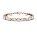 Rub Over Diamond Tennis Bracelet 5.15ct G/SI in 18k Rose Gold - All Diamond