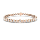 Rub Over Diamond Tennis Bracelet 5.15ct G/SI in 18k Rose Gold - All Diamond