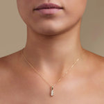 Rub Over Diamond Trilogy Pendant Necklace 0.30ct G/SI 18k Yellow Gold - All Diamond