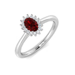 Ruby 0.30ct and Diamond 0.05ct Ring In 9k White Gold - All Diamond