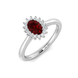 Ruby 0.50ct and Diamond 0.10ct Ring In 9K White Gold - All Diamond