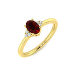 Ruby 0.50ct Diamond 0.04ct Cluster Ring 9k Yellow Gold - All Diamond