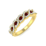 Ruby & Diamond 0.60ct Dress Cocktail Ring in 18k Yellow Gold - All Diamond