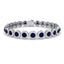 Sapphire & Diamond Halo Bracelet 13.50ct in 18k White Gold - All Diamond
