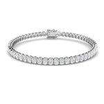 Semi Bezel Diamond Tennis Bracelet 3.30ct G/SI in 18k White Gold - All Diamond