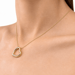 Slanted Heart Pendant 0.05ct Diamond 9K Yellow Gold - All Diamond