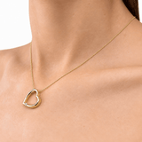 Slanted Heart Pendant 0.05ct Diamond 9K Yellow Gold - All Diamond