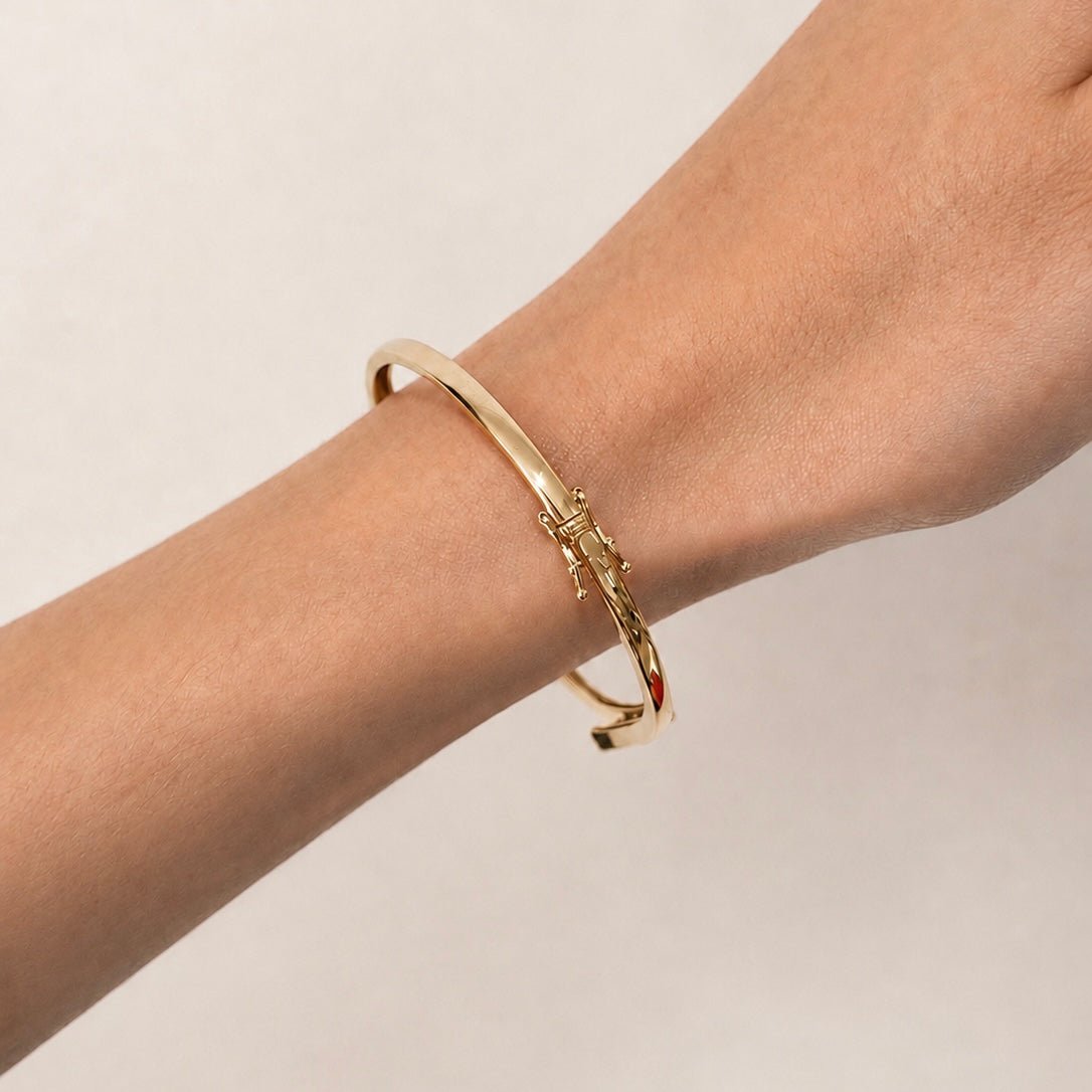 Tension Set Diamond Bangle 0.33ct G/SI Diamond in 18k Yellow Gold - All Diamond