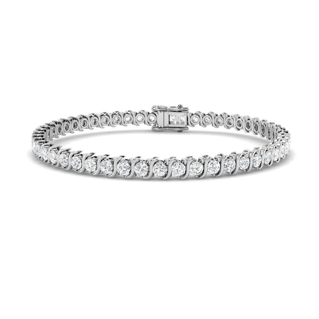 Tension Set Diamond Tennis Bracelet 5.00ct G/SI in 18k White Gold - All Diamond