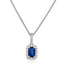 Collar con zafiro azul de 0,40 ct y diamantes G/SI de 0,15 ct en oro blanco de 18 k