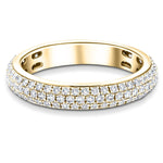 1.00ct G/SI 3 Row Diamond Pave Set Full Eternity Ring in 18k Yellow Gold - All Diamond