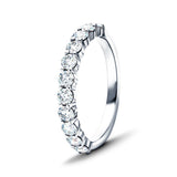 11 Stone Half Eternity Ring 0.75ct G/SI Diamonds in Platinum 2.6mm - All Diamond