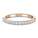 12 Stone Half Eternity Ring 0.55ct G/SI Diamonds in Rose Gold 2.1mm - All Diamond