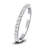 12 Stone Half Eternity Ring 0.55ct G/SI Diamonds in White Gold 2.1mm - All Diamond