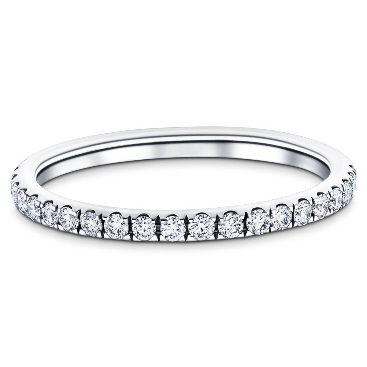 13 Stone Half Eternity Ring 0.60ct G/SI Diamonds in 18k White Gold - All Diamond