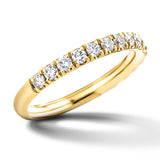 14 Stone Half Eternity Ring 1.00ct G/SI Diamonds in 18k Yellow Gold - All Diamond