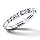 14 Stone Half Eternity Ring 1.00ct G/SI Diamonds in Platinum - All Diamond