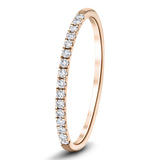 15 Stone Half Eternity Ring 0.20ct G/SI Diamonds in 18k Rose Gold - All Diamond