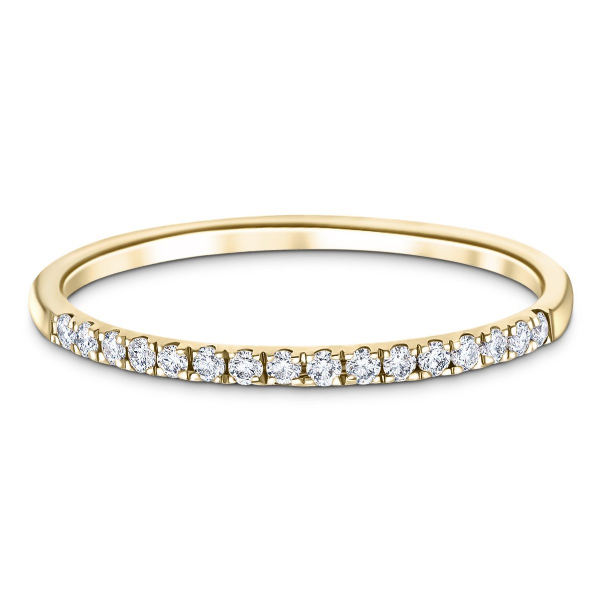 15 Stone Half Eternity Ring 0.20ct G/SI Diamonds in 18k Yellow Gold - All Diamond