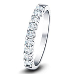 15 Stone Half Eternity Ring 0.50ct G/SI Diamonds in Platinum 2.3mm - All Diamond