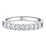 15 Stone Half Eternity Ring 0.50ct G/SI Diamonds in Platinum 2.3mm - All Diamond