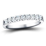 15 Stone Half Eternity Ring 0.50ct G/SI Diamonds in Platinum 2.3mm - All Diamond