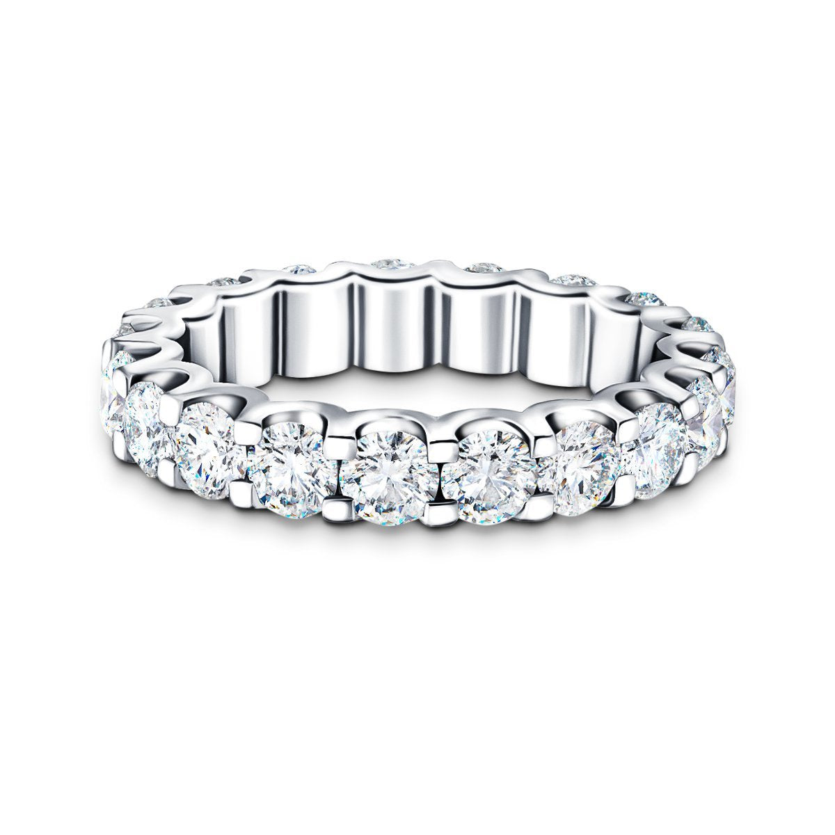 17 Stone Full Eternity Ring 4.00ct G/SI Diamonds In Platinum - All Diamond