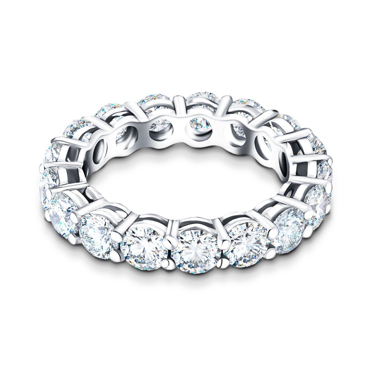 17 Stone Full Eternity Ring 4.20ct G/SI Diamonds In Platinum - All Diamond