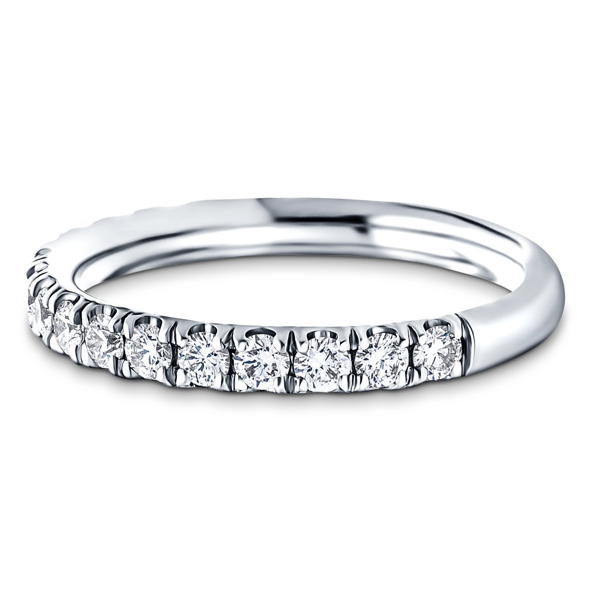 17 Stone Half Eternity Ring 0.65ct G/SI Diamonds in 18k White Gold - All Diamond