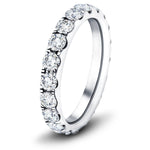 18 Stone Full Eternity Ring 3.20ct G/SI Diamonds In 18k White Gold - All Diamond