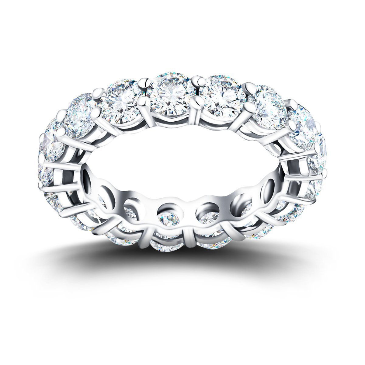 18 Stone Full Eternity Ring 3.50ct G/SI Diamonds In 18k White Gold - All Diamond