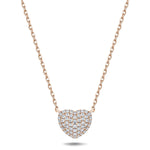 18K Rose Gold 0.50ct Diamond Heart Necklace - All Diamond