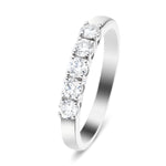 18k White Gold 5 Stone Diamond Eternity Ring 0.50ct in G/SI Quality - All Diamond