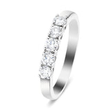 18k White Gold 5 Stone Diamond Eternity Ring 0.50ct in G/SI Quality - All Diamond