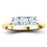 18k Yellow Gold 0.60ct G/SI Diamond Three Stone Ring - All Diamond