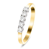 18k Yellow Gold 5 Stone Diamond Eternity Ring 0.33ct in G/SI Quality - All Diamond