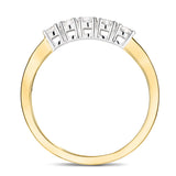 18k Yellow Gold 5 Stone Diamond Eternity Ring 0.50ct in G/SI Quality - All Diamond