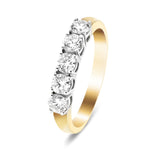 18k Yellow Gold 5 Stone Diamond Eternity Ring 0.80ct in G/SI Quality - All Diamond