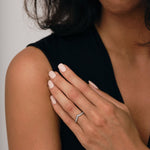 21 Stone Diamond Wishbone Ring 0.10ct G/SI Diamonds In 18k White Gold - All Diamond