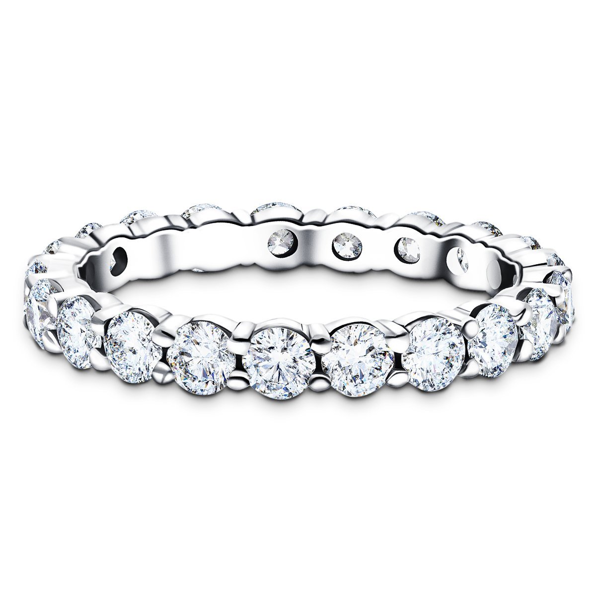 21 Stone Full Eternity Ring 2.00ct G/SI Diamonds in 18k White Gold - All Diamond