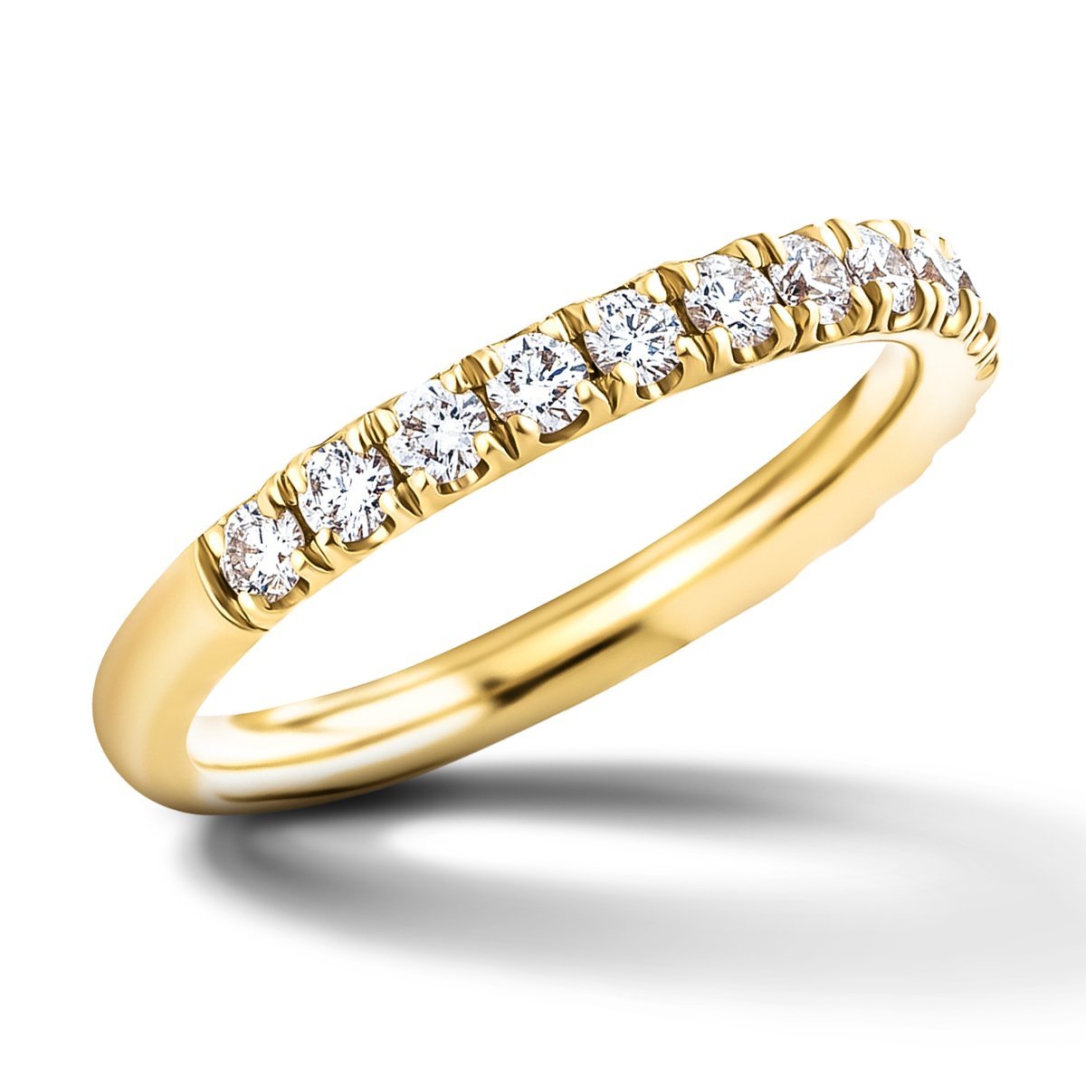 21 Stone Half Eternity Ring 0.40ct G/SI Diamonds in 18k Yellow Gold - All Diamond