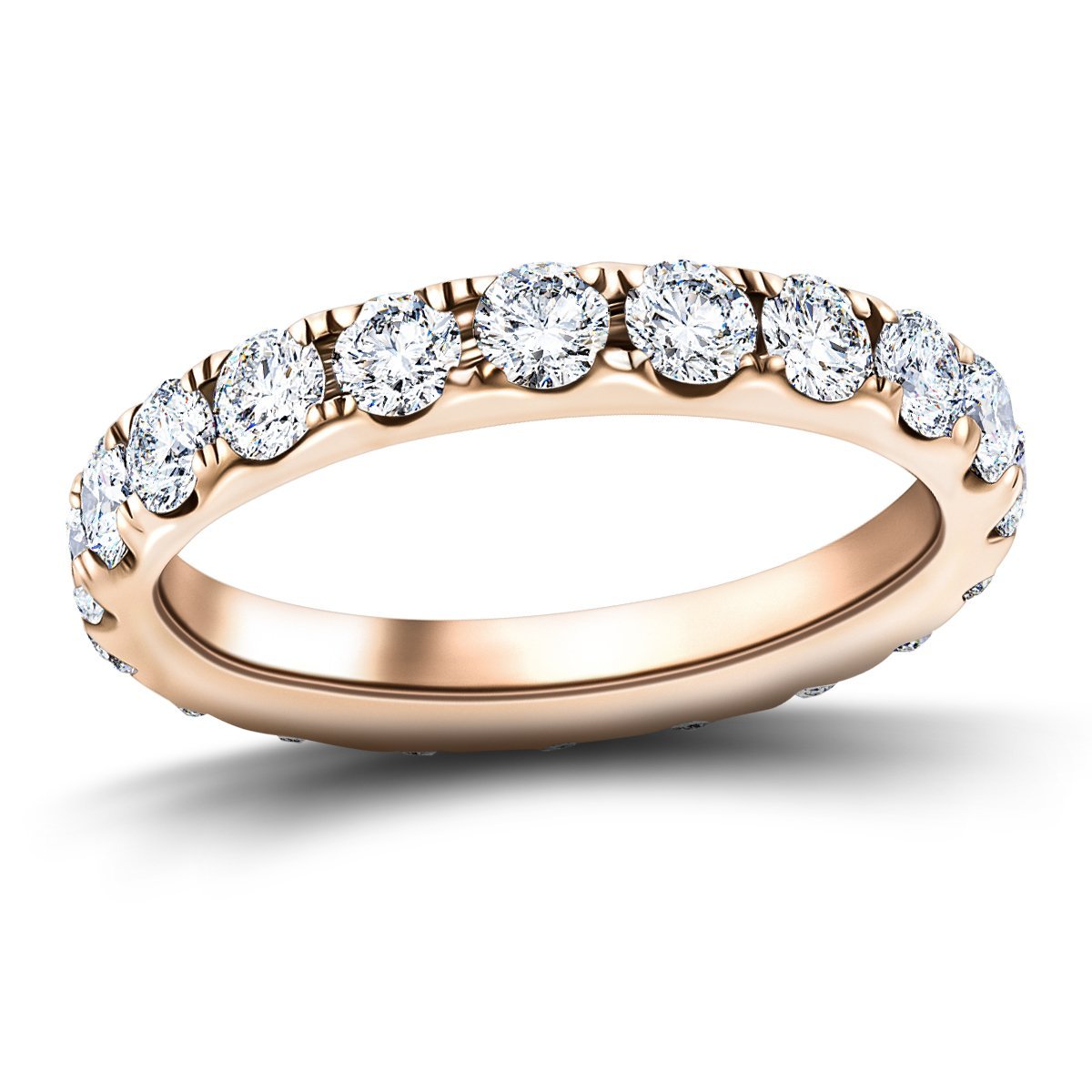 23 Stone Full Eternity Ring 1.50ct G/SI Diamonds In 18k Rose Gold - All Diamond