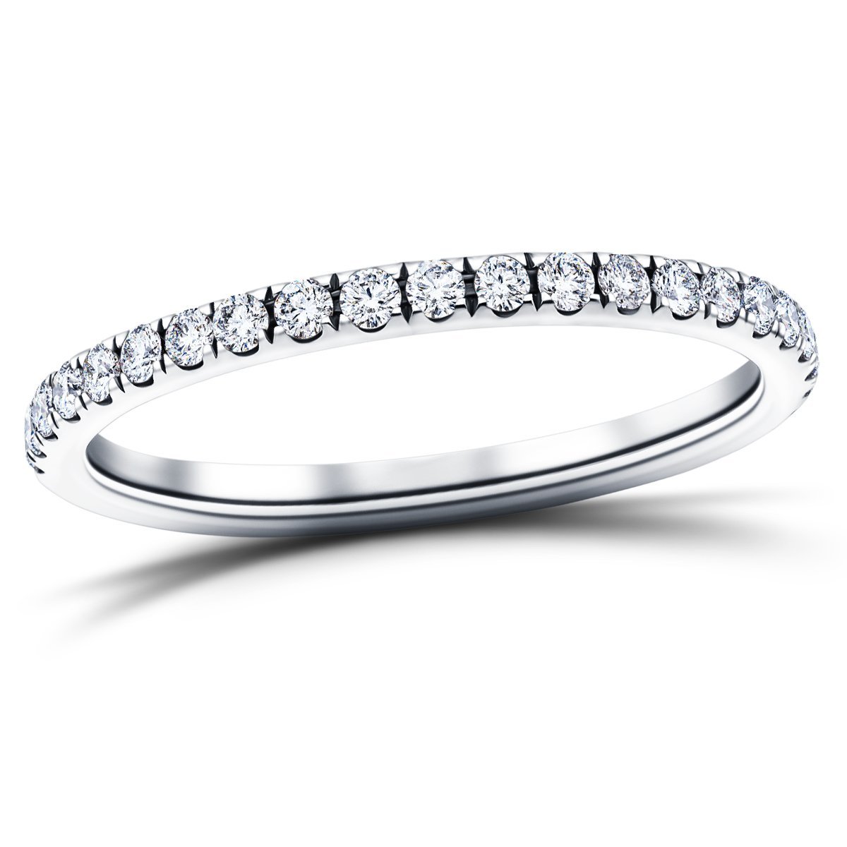 30 Stone Full Eternity Ring 0.75ct G/SI Diamonds in 18k White Gold - All Diamond