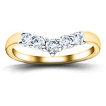 5 Stone Diamond Wishbone Ring 0.45ct G/SI Diamonds In 18k Yellow Gold - All Diamond