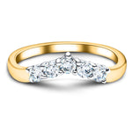 5 Stone Diamond Wishbone Ring 0.45ct G/SI Diamonds In 18k Yellow Gold - All Diamond